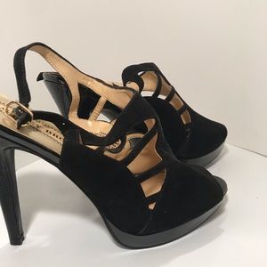 Audrey Brooke Black Suede Heel